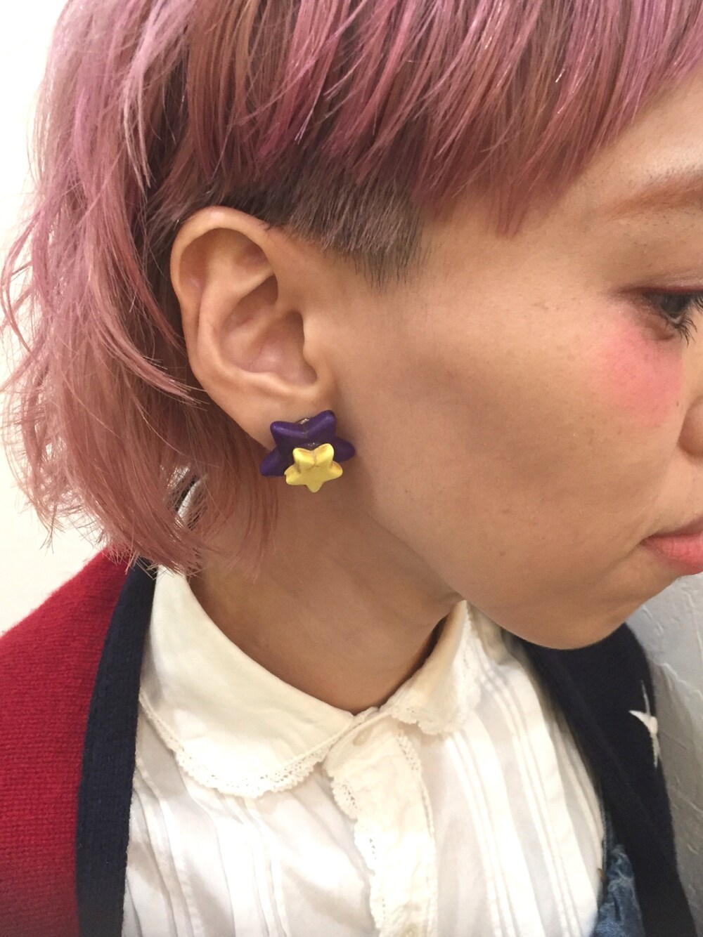 「イヤリング、アクセサリー、アクセサリー大好き、おしゃれさんと繋がりたい」｜「soimemeのアイテム（イヤリング、パープル系）」を使った、adocoaさん（レディース・162cm）の秋コーディネートの1枚目の写真