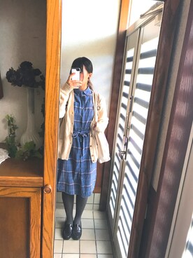 「a.g.plus（エージープラス）のアイテム（ワンピース/ドレス）」を使った、にしさん（レディース・163cm）の秋コーディネート