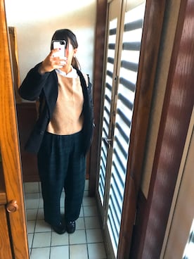 「GRL」｜「アイテム（ピーコート）」を使った、にしさん（レディース・163cm）の秋コーディネート