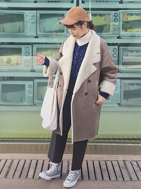 「コーデュロイキャップ」｜-新一relax-さん（レディース・158cm）の冬コーディネート