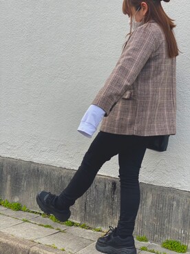 「UNIQLO（ユニクロ）のWOMEN ウルトラストレッチジーンズ（デニムパンツ）」を使った、manaryさん（レディース・154cm）の春コーディネート