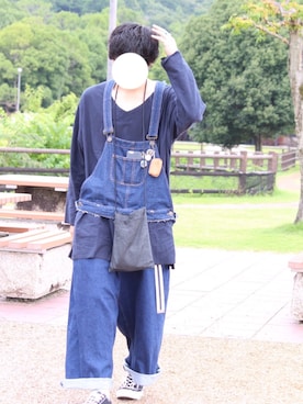 「my beautiful landlet（マイビューティフルランドレット）のアイテム（バッグ）」を使った、なにょん。さん（メンズ・177cm）の夏コーディネート