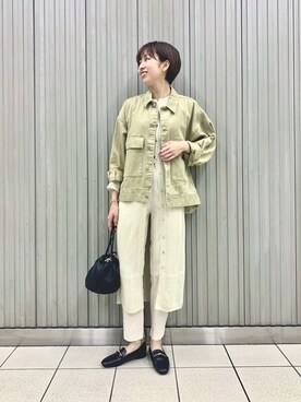 「春めきシューズ」｜「アイテム（その他アウター）」を使った、アンヌさん（レディース・166cm）の春コーディネート
