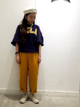 「SM2（エスエムツー）のアイテム（帽子）」を使った、あすぽんさん（レディース・154cm）の春コーディネート