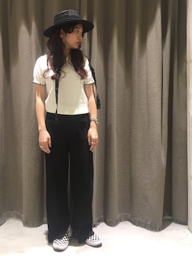 「平成最後のWEARISTAセンバツ」｜「アイテム（帽子）」を使った、あすぽんさん（レディース・153cm）の春コーディネート