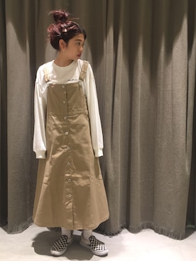 「平成最後のWEARISTAセンバツ」｜「アイテム（オールインワン・サロペット）」を使った、あすぽんさん（レディース・153cm）の春コーディネート