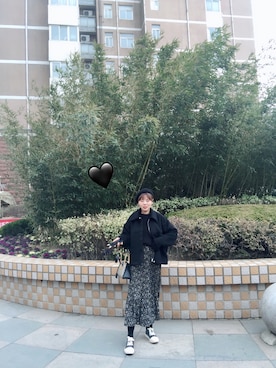 「家」｜「アイテム（その他アウター）」を使った、阿小阿潇_Doriaさん（レディース・167cm）の冬コーディネート