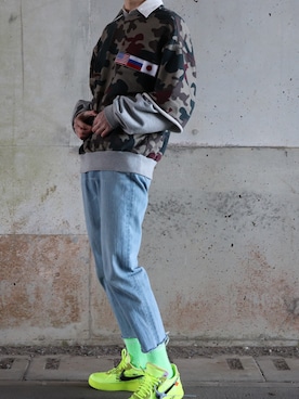 「Gosha Rubchinskiy（ゴーシャラブチンスキー）のアイテム（レッグウェア）」を使った、かざまくんさん（メンズ・175cm）の春コーディネート