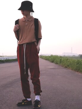 「アースカラー」｜「アイテム（福袋/福箱）」を使った、かざまくんさん（メンズ・175cm）の夏コーディネート