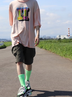 「Gosha Rubchinskiy（ゴーシャラブチンスキー）のアイテム（レッグウェア）」を使った、かざまくんさん（メンズ・175cm）の夏コーディネート