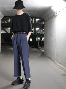 「Gosha Rubchinskiy（ゴーシャラブチンスキー）のアイテム（レッグウェア）」を使った、かざまくんさん（メンズ・175cm）の夏コーディネート