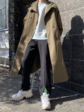 「Gosha Rubchinskiy（ゴーシャラブチンスキー）のアイテム（レッグウェア）」を使った、かざまくんさん（メンズ・176cm）の冬コーディネート