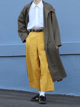 「PUBLUX（パブリュクス）のアイテム（トレンチコート）」を使った、かざまくんさん（メンズ・176cm）の春コーディネート