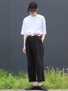 「ボーダーソックス」｜「アイテム（キャップ）」を使った、かざまくんさん（メンズ・176cm）の春コーディネート