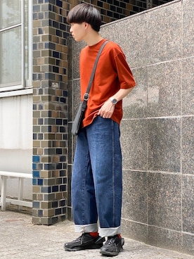 「UNIQLO（ユニクロ）の50色ソックス（消臭機能付き）（ソックス/靴下）」を使った、かざまくんさん（メンズ・176cm）の夏コーディネート