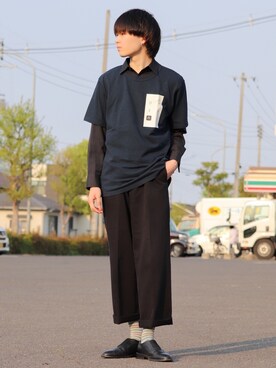 「ボーダーソックス」｜「アイテム（その他）」を使った、かざまくんさん（メンズ・176cm）の夏コーディネート