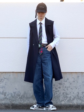 「ADANS（アダンス）のアイテム」を使った、かざまくんさん（メンズ・176cm）の春コーディネート