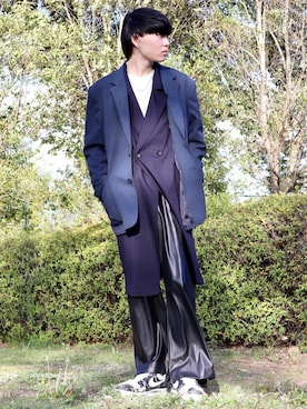 「ジレ」｜「アイテム（その他アウター）」を使った、かざまくんさん（メンズ・176cm）の春コーディネート