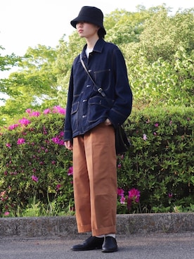 「INTER FACTORY（インターファクトリー）のアイテム（帽子）」を使った、かざまくんさん（メンズ・176cm）の夏コーディネート