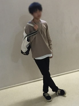 「VANS（バンズ）のアイテム（スニーカー、ブラック系）」を使った、Ryukiさん（メンズ）の秋コーディネート
