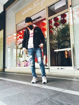 「YEVS（イーブス）のアイテム（トップス）」を使った、リュウ ショウキンさん（メンズ・172cm）の冬コーディネート