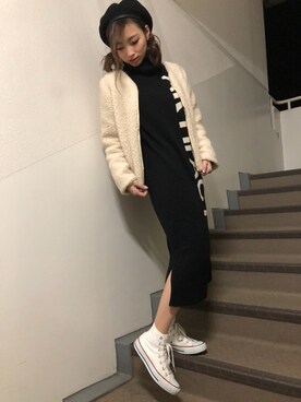 「SHEL’TTER（シェルター）のアイテム（ワンピース/ドレス）」を使った、KoToさん（レディース・158cm）の冬コーディネート