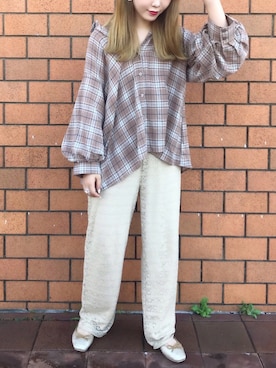 「袖ボリューム」｜「アイテム（バレエシューズ）」を使った、•ᴥ•  m i mさん（レディース・156cm）の秋コーディネート