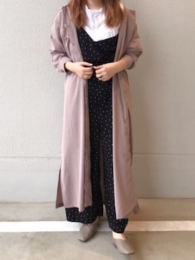 「AS KNOW AS PINKY（アズノゥアズピンキー）のアイテム（オールインワン・サロペット）」を使った、•ᴥ•  m i mさん（レディース・156cm）の秋コーディネート