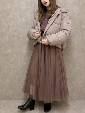 「sango（sango）のアイテム（ダウンジャケット/コート）」を使った、•ᴥ•  m i mさん（レディース・156cm）の冬コーディネート