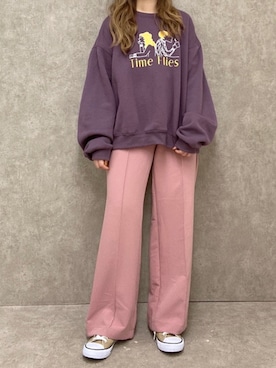 「kutir」｜「アイテム（スウェット）」を使った、•ᴥ•  m i mさん（レディース・156cm）の冬コーディネート