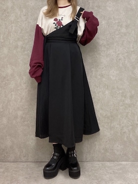 「kutir」｜「アイテム（スウェット）」を使った、•ᴥ•  m i mさん（レディース・156cm）の冬コーディネート