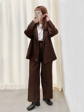 「GRL（グレイル）のアイテム（テーラードジャケット）」を使った、•ᴥ•  m i mさん（レディース・156cm）の冬コーディネート