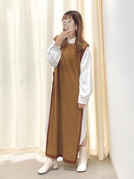 「sango（sango）のアイテム（ワンピース/ドレス）」を使った、•ᴥ•  m i mさん（レディース・156cm）の冬コーディネート
