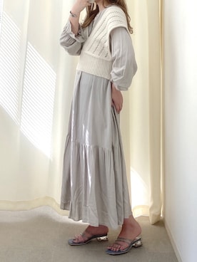 「春めきシューズ」｜「アイテム（ワンピース/ドレス）」を使った、•ᴥ•  m i mさん（レディース・156cm）の春コーディネート