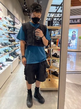 「アイテム（ブーツ）」を使った、Ming Shumさん（メンズ・172cm）の夏コーディネート