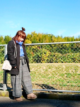 「ウエストイン」｜「アイテム（その他）」を使った、Yuuuccaさん（レディース・155cm）の冬コーディネート