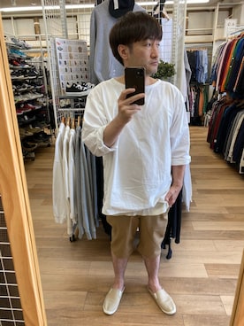 「アイテム（スリッポン）」を使った、hiroさん（メンズ・165cm・50代）の夏コーディネート