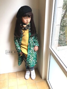 「Right-on（ライトオン）のアイテム（シャツワンピース）」を使った、dlnjさん（キッズ・120cm）の冬コーディネート