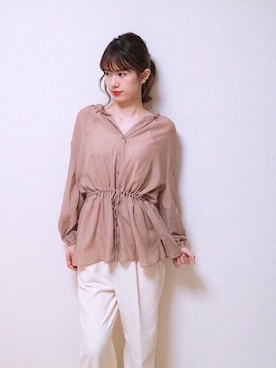 「ピンクベージュ」｜amiさん（レディース・164cm）の秋コーディネート