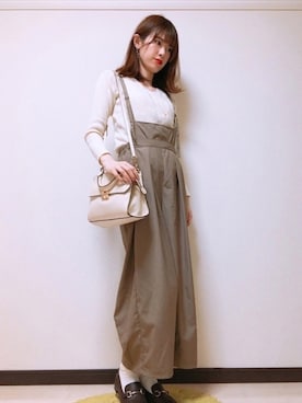 「earth music&ecology（アースミュージックアンドエコロジー）のORiental TRaffic ビットローファー（ローファー）」を使った、amiさん（レディース・164cm）の秋コーディネート