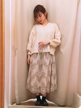「earth music&ecology（アースミュージックアンドエコロジー）のORiental TRaffic ビットローファー（ローファー）」を使った、amiさん（レディース・164cm）の秋コーディネート