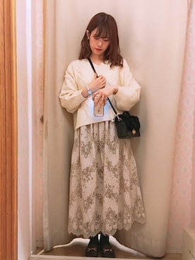 「earth music&ecology（アースミュージックアンドエコロジー）のORiental TRaffic ビットローファー（ローファー）」を使った、amiさん（レディース・164cm）の秋コーディネート