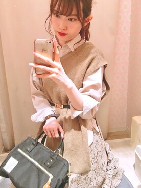 「anello（アネロ）のアイテム」を使った、amiさん（レディース・164cm）の春コーディネート