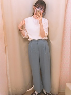 「earth music&ecology（アースミュージックアンドエコロジー）のORiental TRaffic ビットローファー（ローファー）」を使った、amiさん（レディース・164cm）の春コーディネート