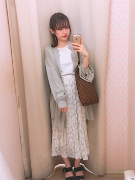 「ワッシャースカート」｜「アイテム（ワンピース/ドレス）」を使った、amiさん（レディース・164cm）の夏コーディネート