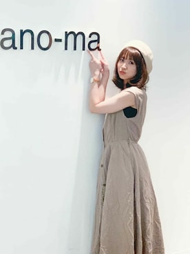 「Rodeo Crowns（ロデオクラウンズ）のアイテム（ハンチング/ベレー帽）」を使った、のんのんさん（レディース・147cm）の夏コーディネート