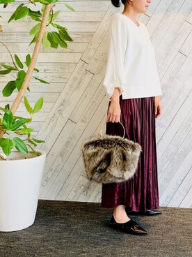「Rougevif」｜「アイテム（スリッポン）」を使った、kimさん（レディース・158cm）の秋コーディネート