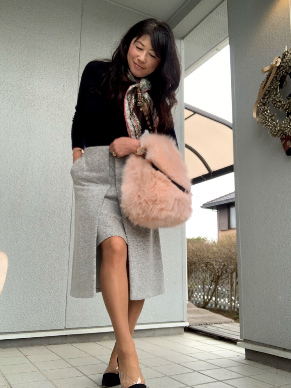 「冬コーデもおしまい」｜「ZARAのアイテム（ニット/セーター、ブルー系）」を使った、ちぃぼうさん（レディース・165cm）の春コーディネートの1枚目の写真