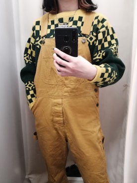 「アイテム（つなぎ/オールインワン、オレンジ系）」を使った、coh1さん（レディース・161cm）の冬コーディネート