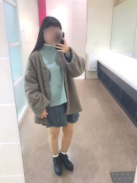「ボア」｜「アイテム（ブーティ）」を使った、イトさん（レディース・158cm）の冬コーディネート